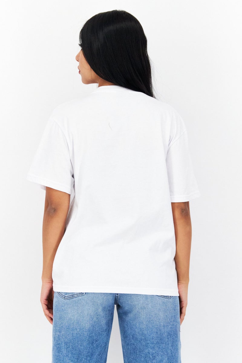 Marilyn Monroe Women Crew Neck Short Sleeves Graphic Print T-Shirt, White Combo - Image 4